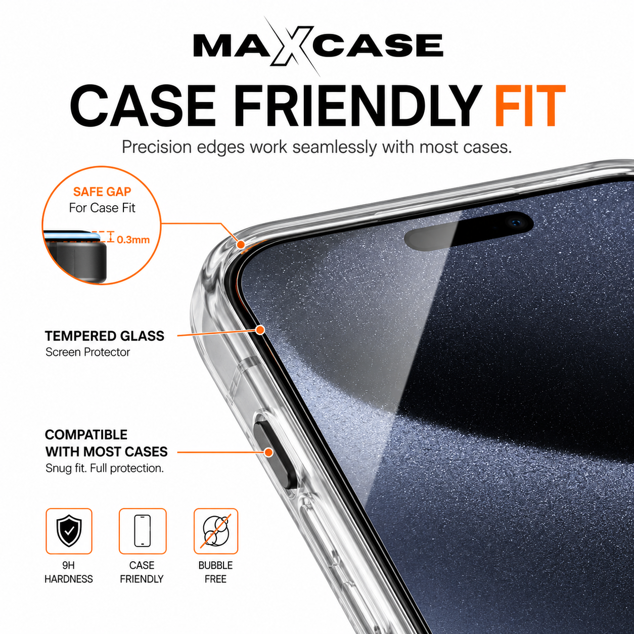 Maxcase Tempered Glass Screen Protector for iPhone