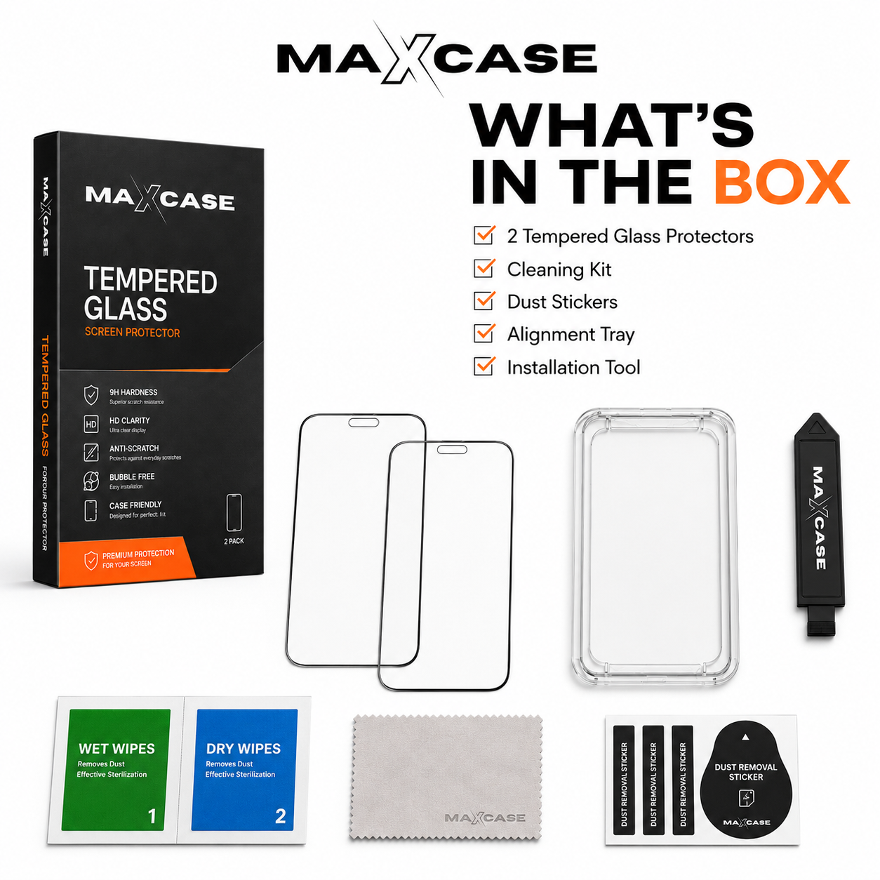 Maxcase Tempered Glass Screen Protector for iPhone