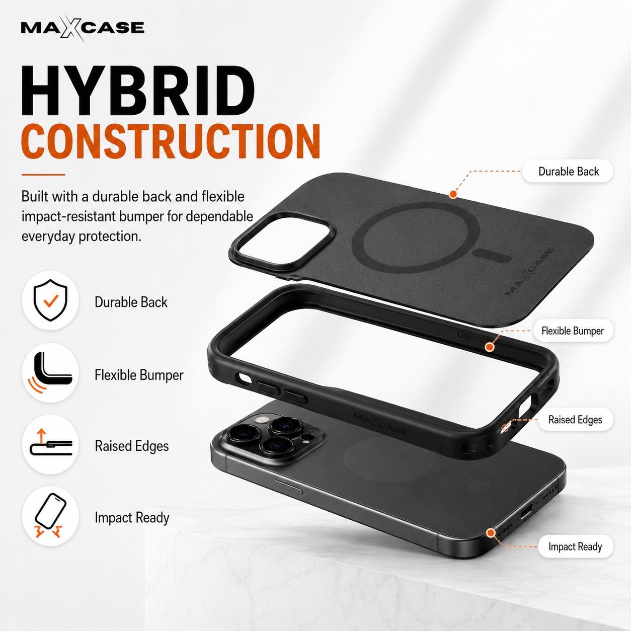 Maxcase OG Premium Black Case for iPhone