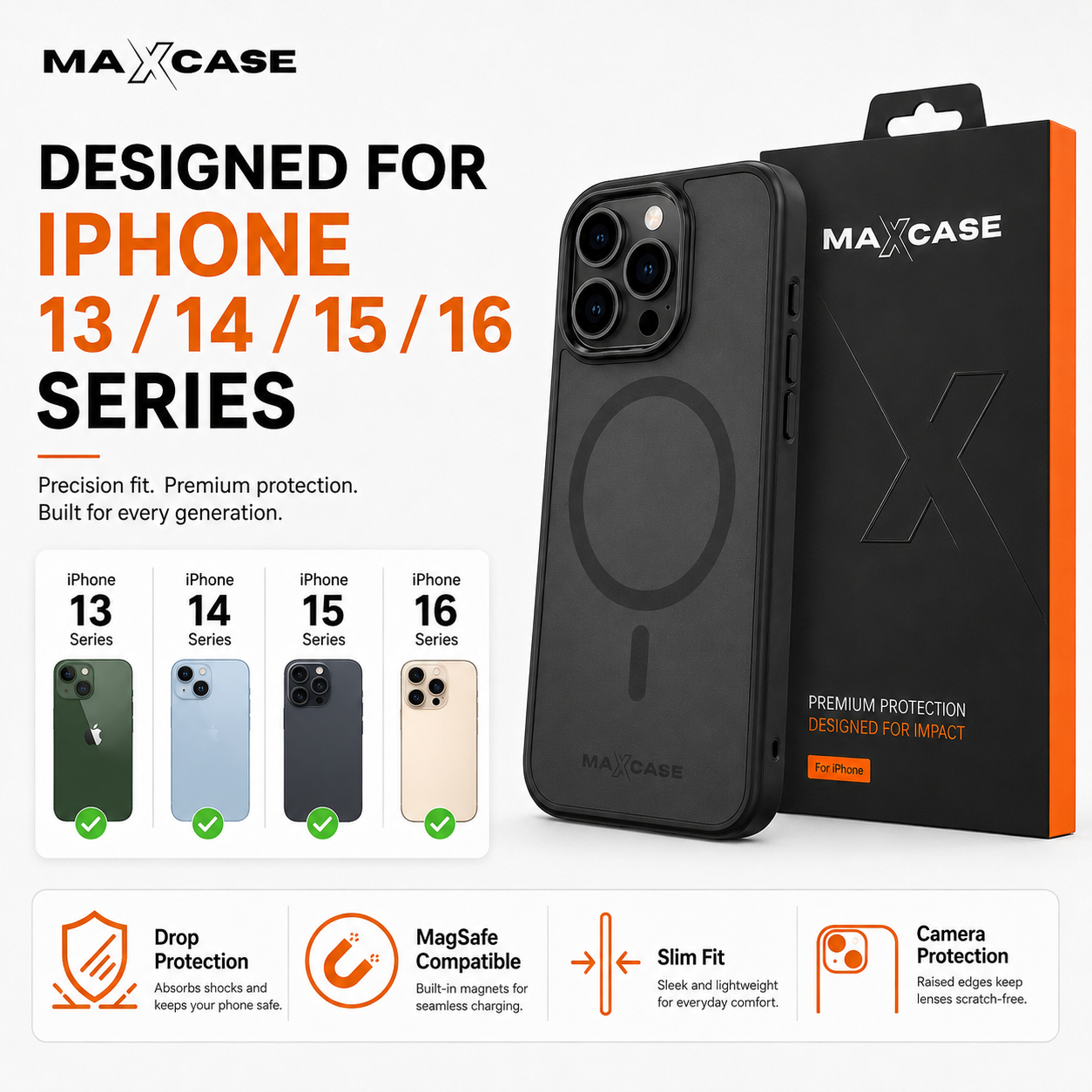 Maxcase OG Premium Black Case for iPhone