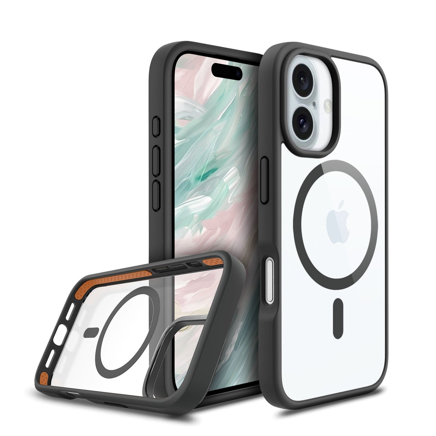 Max Impact Case for iPhone – 10FT Drop Protection, Anti-Yellow (Black/Transparent)