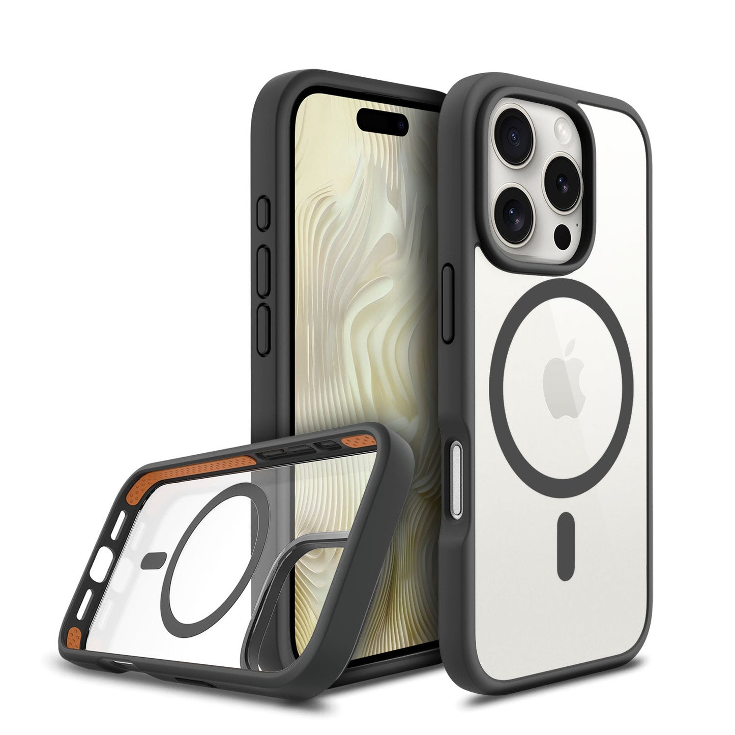 Max Impact Case for iPhone – 10FT Drop Protection, Anti-Yellow (Black/Transparent)