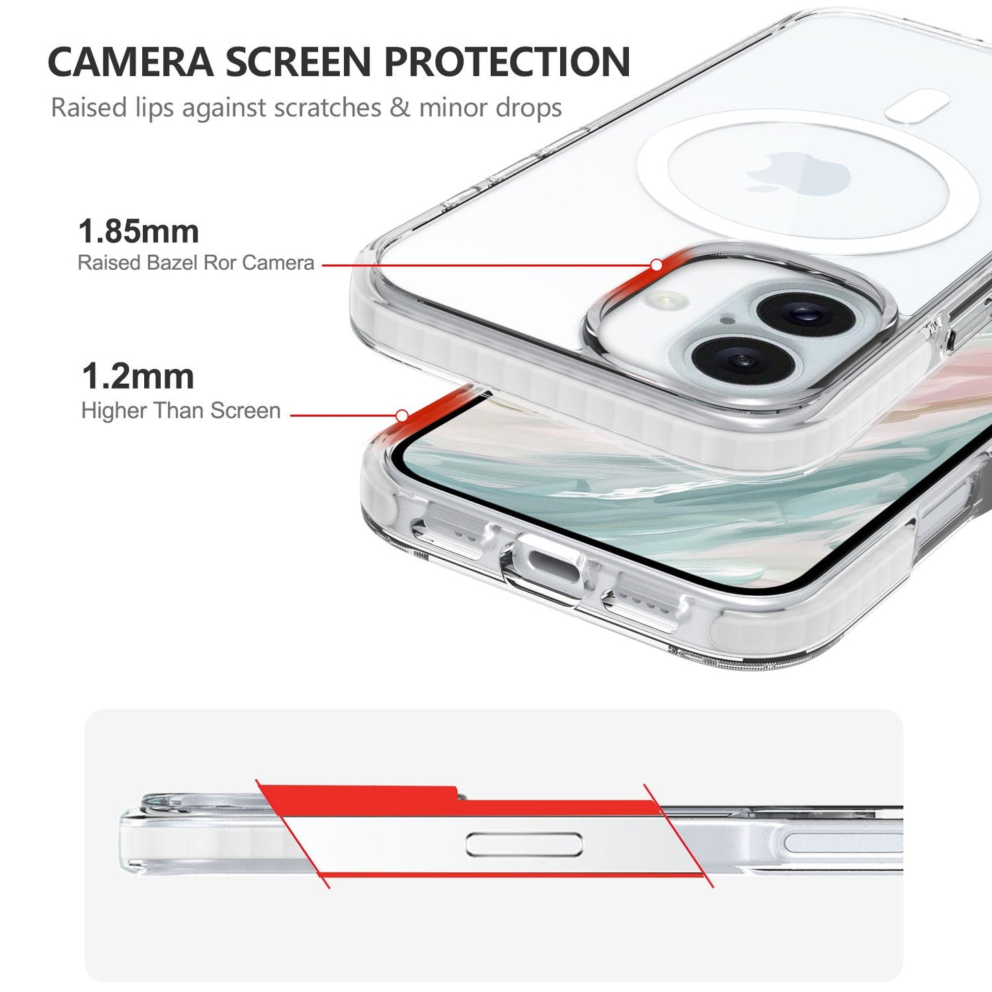 Max Impact Case for iPhone – 10FT Drop Protection, Anti-Yellow (Transparent)